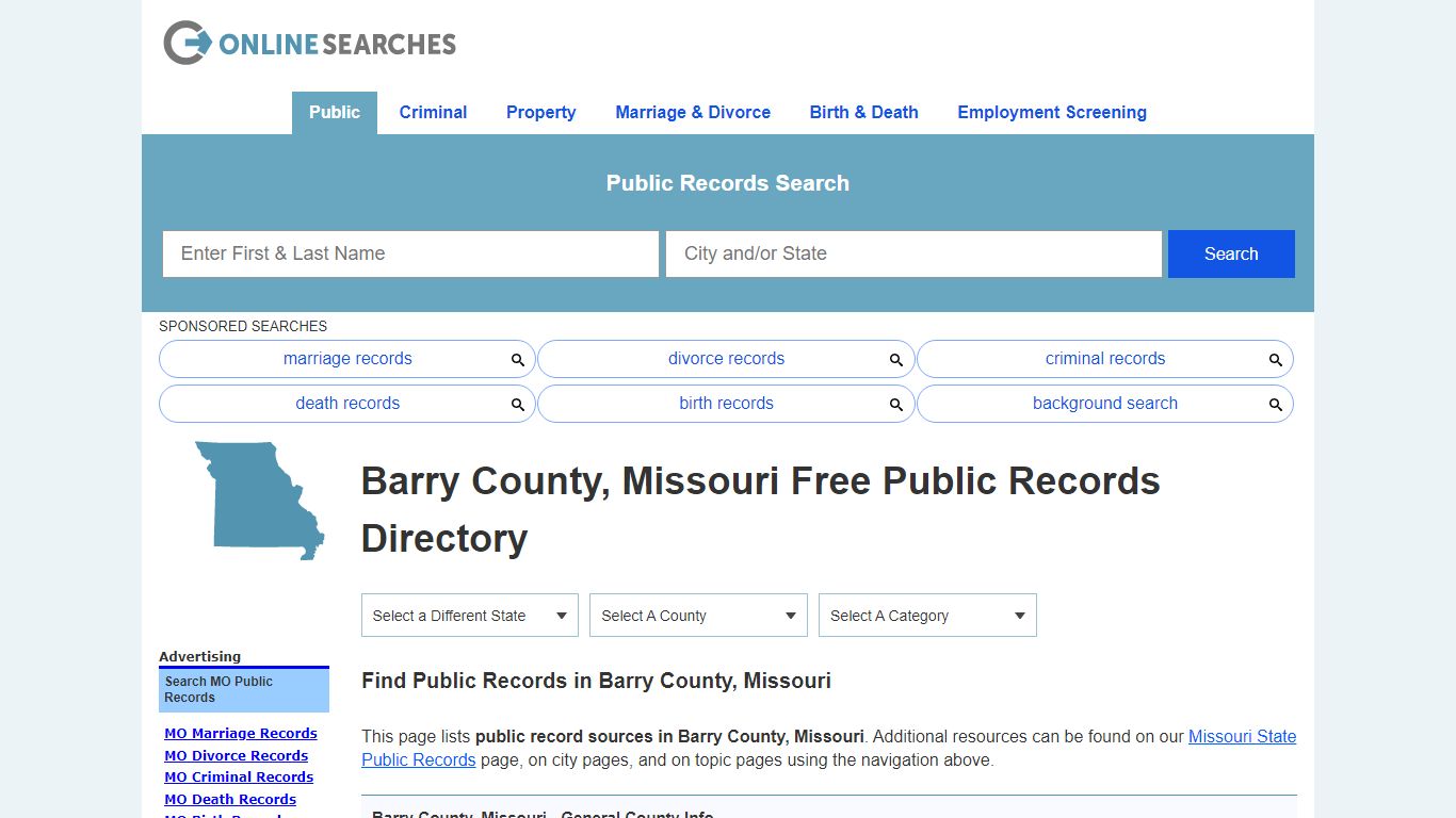 Barry County, Missouri Public Records Directory